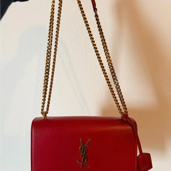 Red YSL medium sunset bag. Great condition, barely worn. - Picture 8 of 9